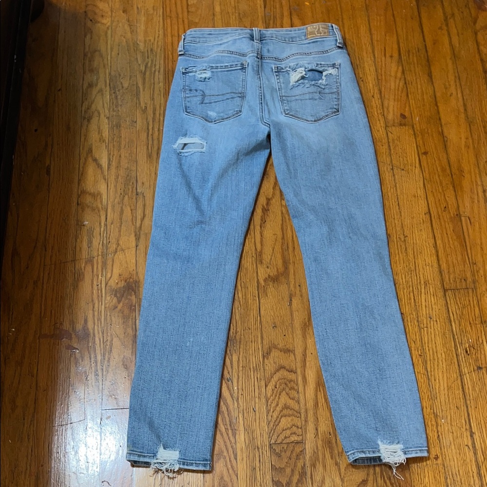 American Eagle Outfitters Super Stretch Hi Rise Skinny Distressed Jeans Size 4 - Picture 11 of 12